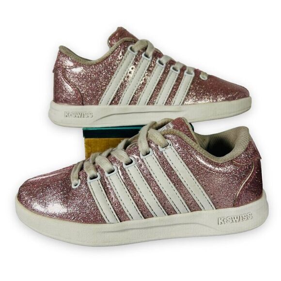 K-Swiss Classic Glitter Pink / White 53643-601 Youth 12 - Picture 1 of 11